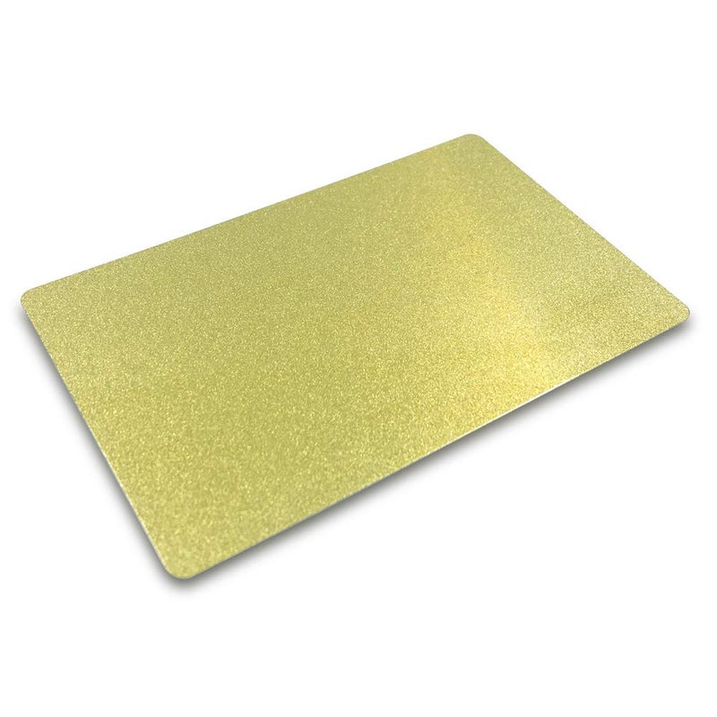 ebamaz 50pcs Thick 0.45mm Sublimation Metal Business Cards Aluminum Blanks 3.4x2.1X0.018 inch for Color Print Laser Engrave (Pearl Golden) - Image 3